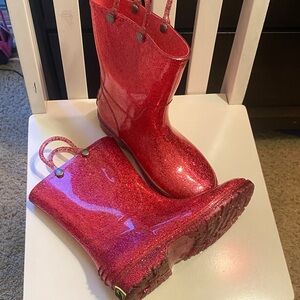 Western Chief Glittery Red Kids' Rain Boots